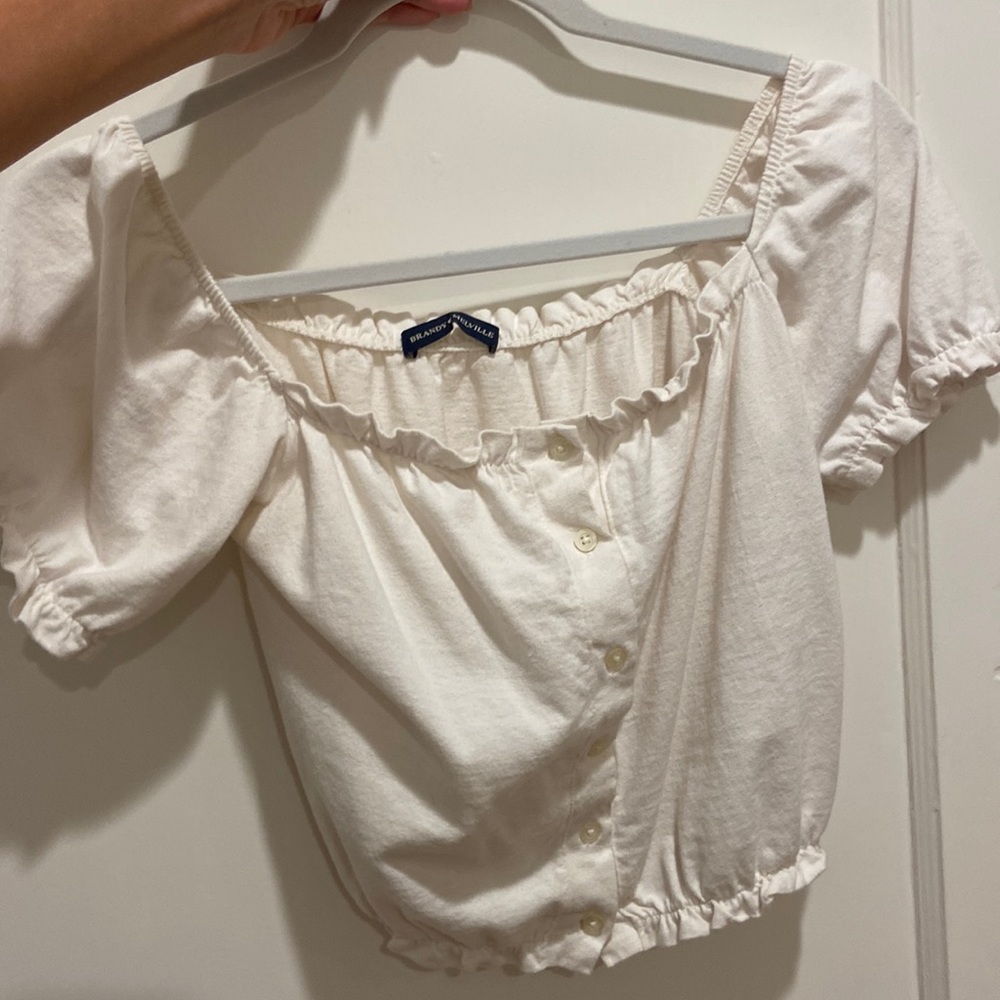 Brandy cropped button down shirt